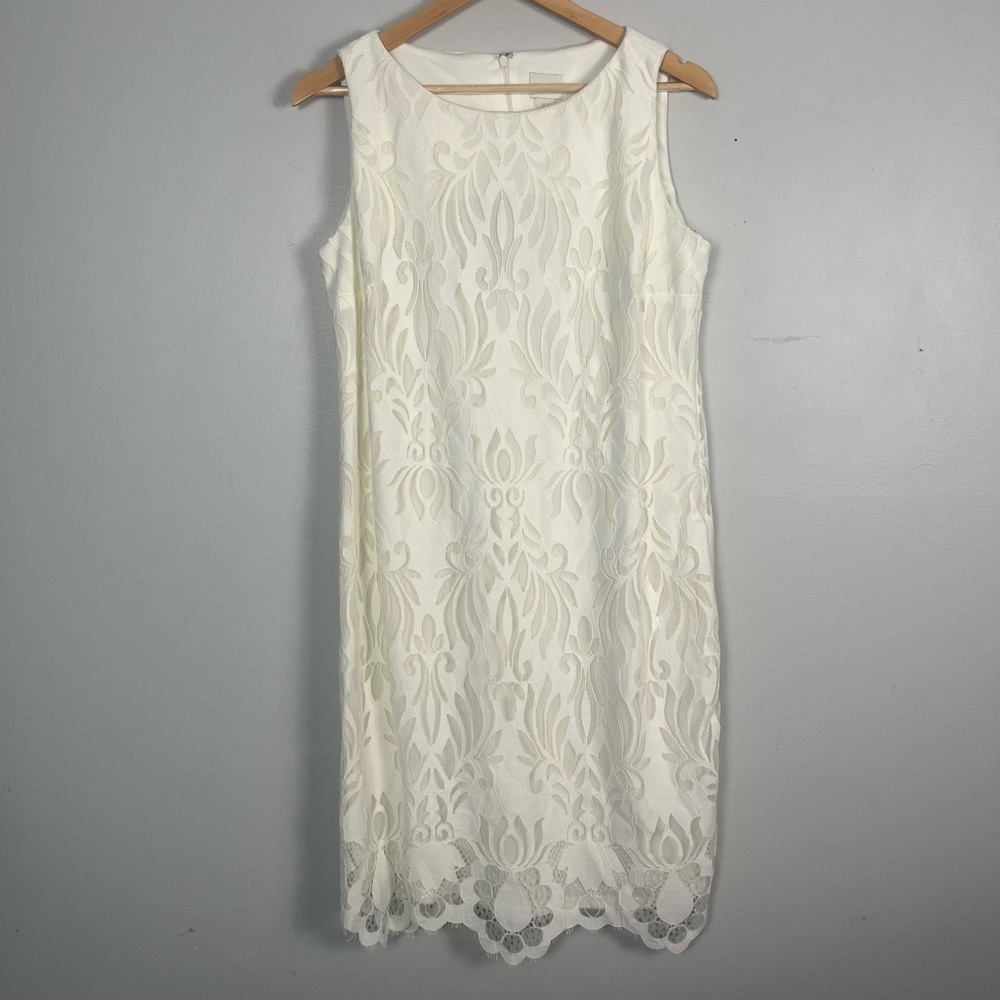 New Chicos lace short dress white size 1 petite / 8 petite sleeveless